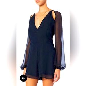 Navy Astra Cut Out Romper. NWT Size XS.